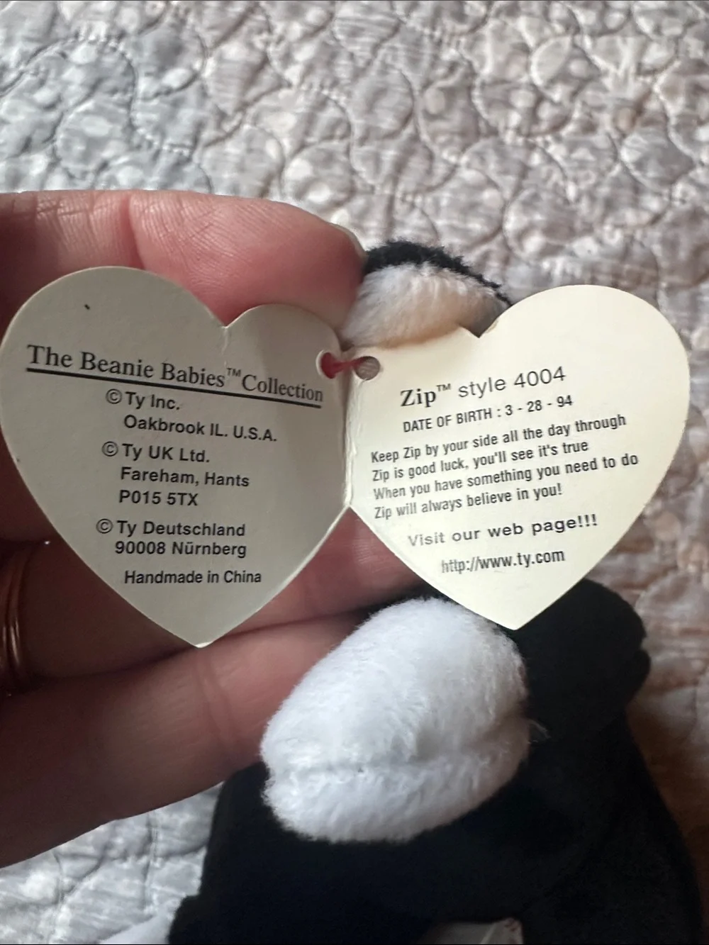 Ty Black and White Cat Plush Toy with tag